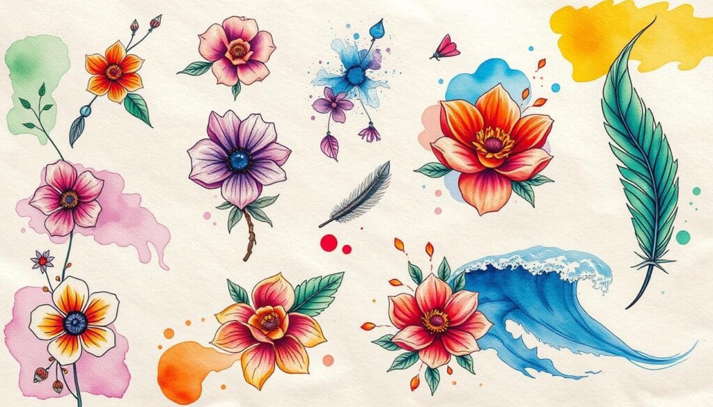 Watercolour tattoos