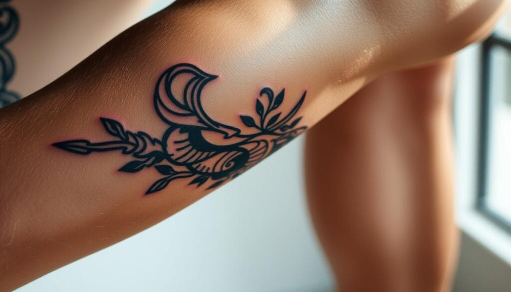 calf tattoo