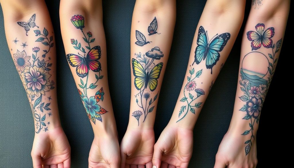 nature-inspired forearm tattoos